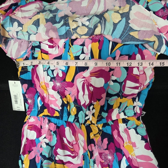 a.n.a Floral Tropical Print Dress Size Small Nwt Off Shoulder Flirty Fun Dress - Picture 9 of 9